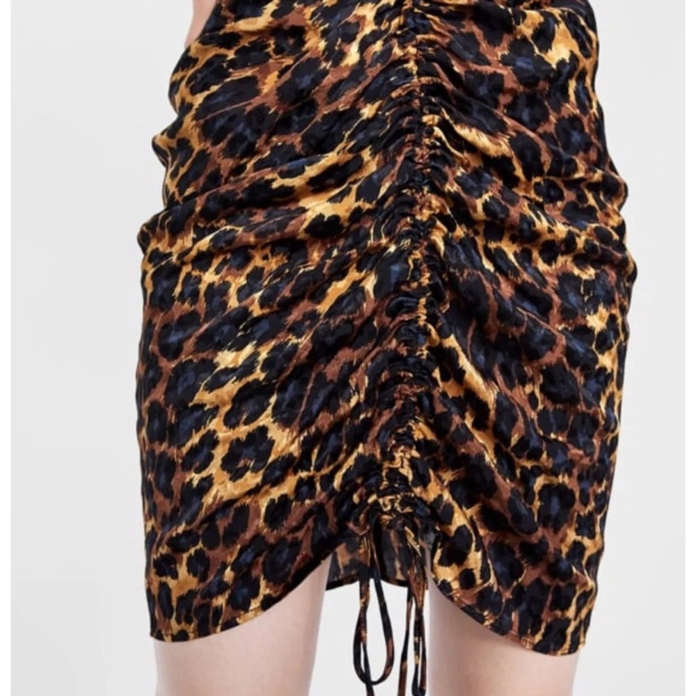 Zara animal print ruched mini dress - Picture 6 of 13